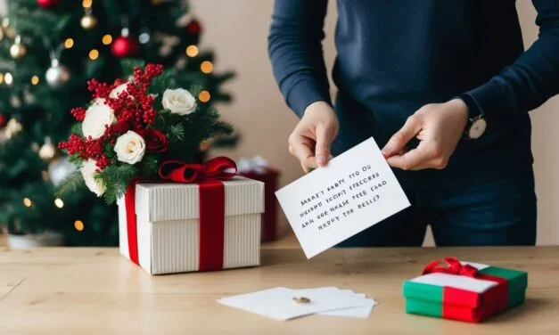 Sådan finder du den perfekte tekst til din blomsterhilsen sammen med julegaven